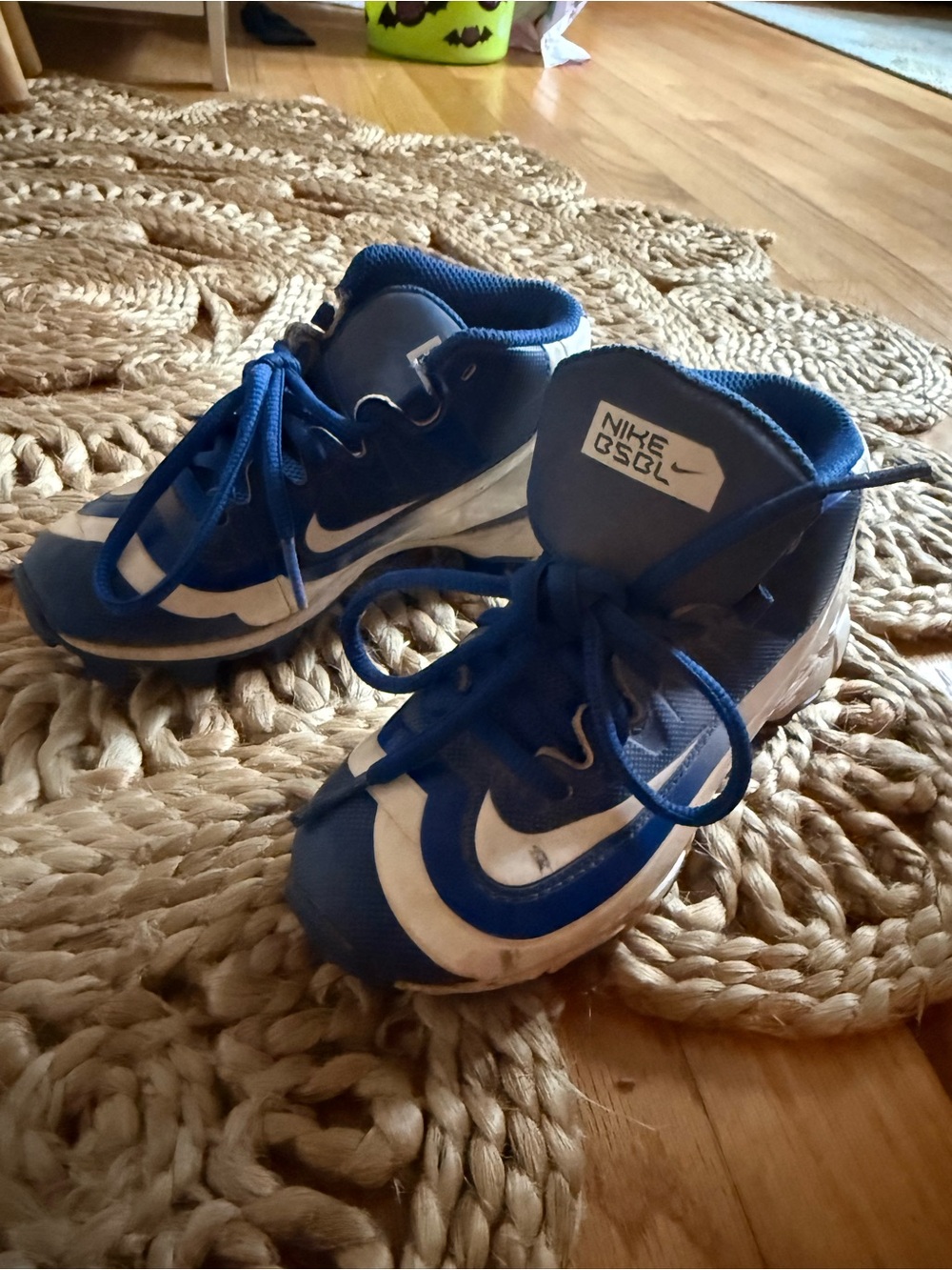 Nike Kids Blue and White High-Top Sneakers